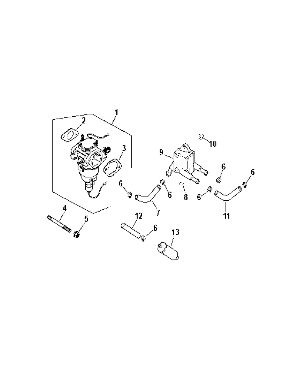 Fuel System Diagram and Parts List for Z-FORCE50 17AH3AGP-17AH3AGP709-17AH3AGP710 Cub Cadet Lawn Tractor